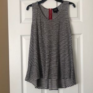 Blue and white stripe high low tank